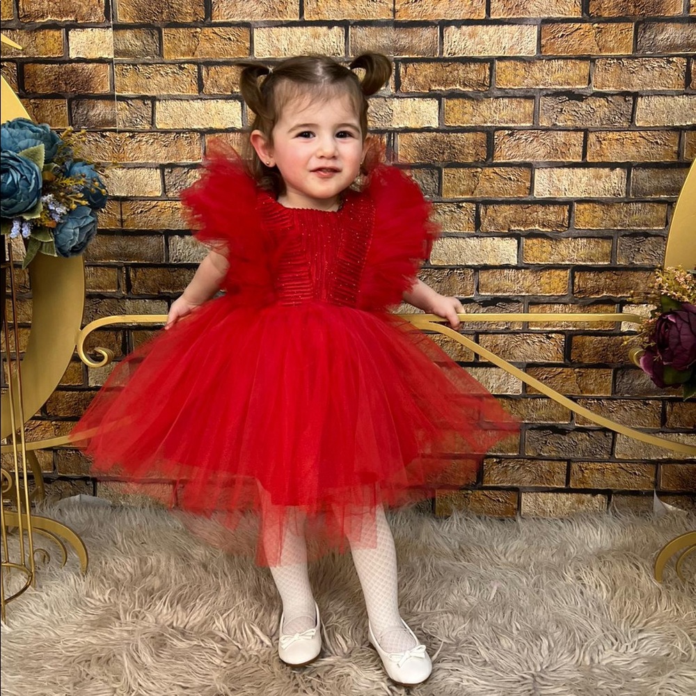 Flower Girls Tutu Tulle Dress for Girls Wedding Birthday , Holiday, Photo shoot